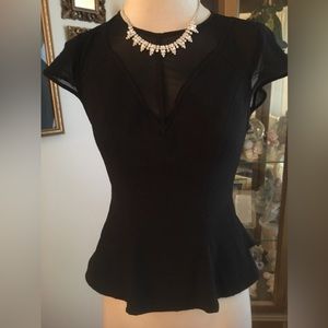 Guess beautiful peplum sheer top size S